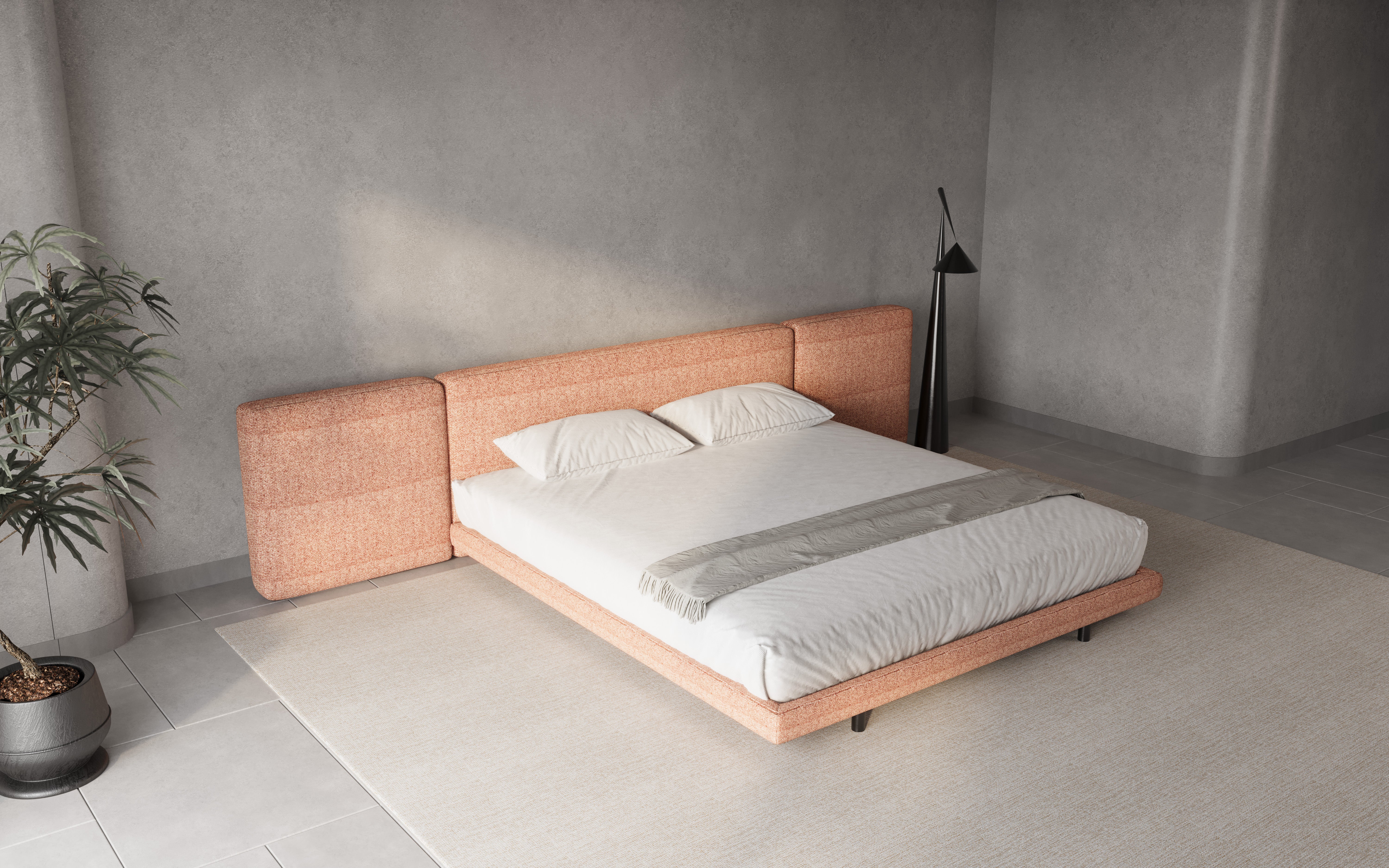 Aris Upholstered Bed, King & Queen Size