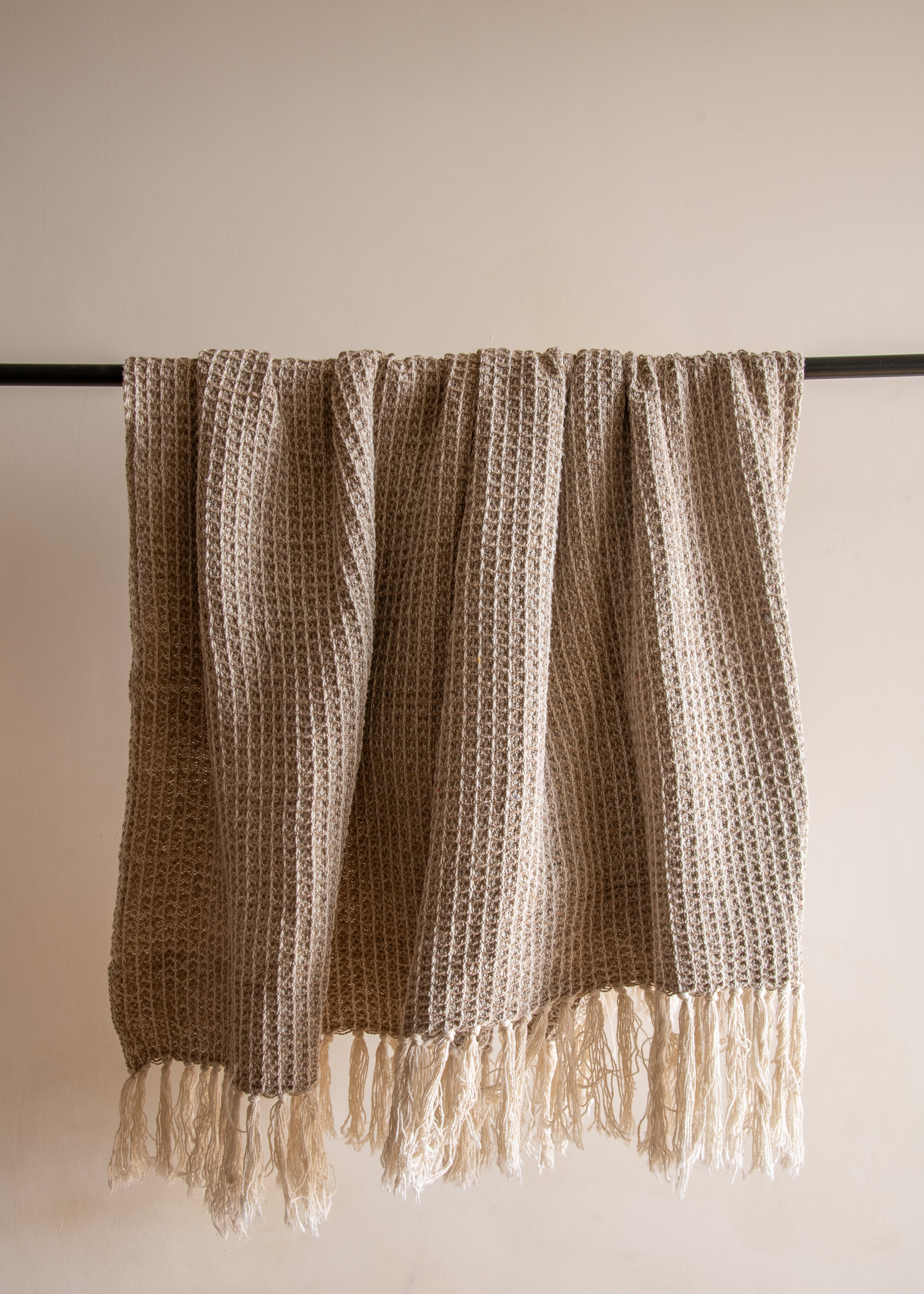 Beige Woven Throw