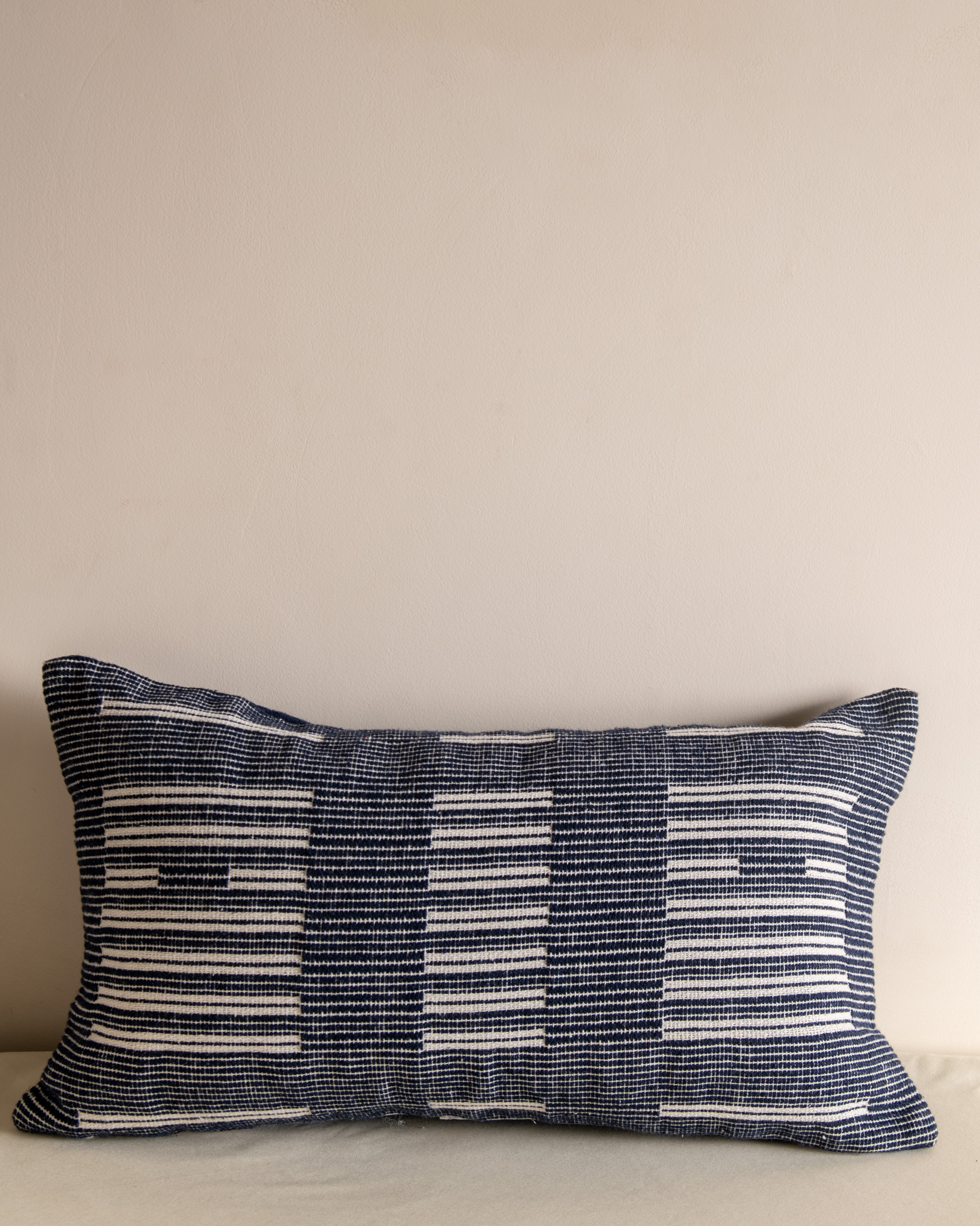 Blue Woven Cushion Cover, 12 Inch x 20 Inch