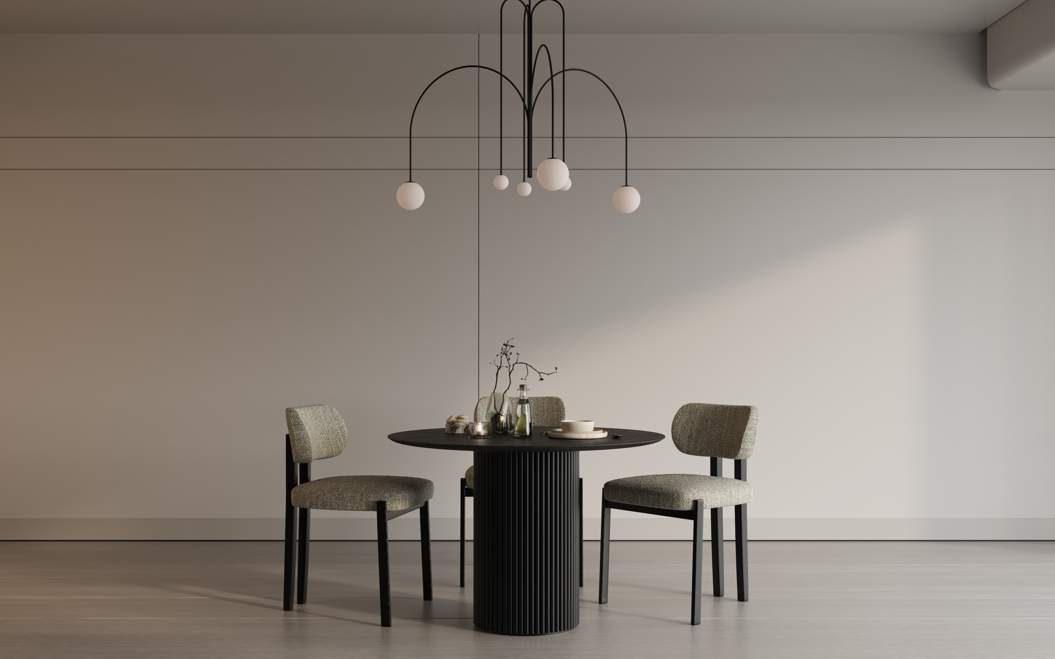 Capri Round Fluted Dining Table | Options - 2 Seater, 3 Seater, 4 Seater & 6 Seater