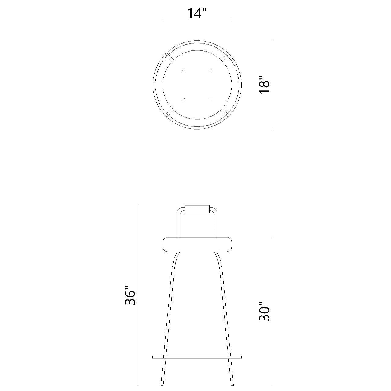 Round Back Bar Stool